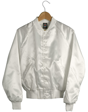 Satin Baseball Jacket (White)