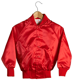 Kid Size Satin Baseball Jacket (Red)