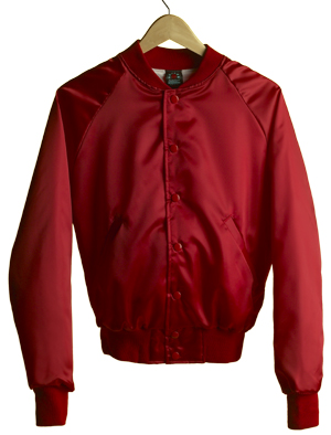 Satin Baseball Jacket (Red)