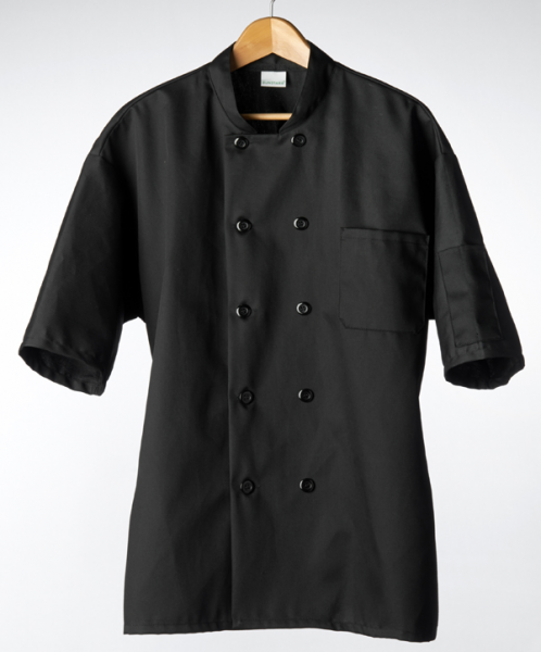 Men's Short Sleeve Chef Coat (Black)