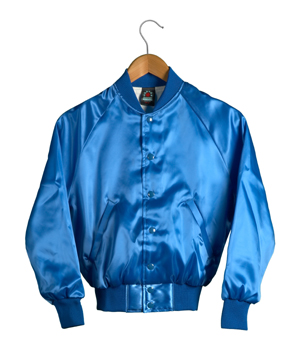 Women's Varsity Bomber Baby Blue Satin Jacket - HJacket