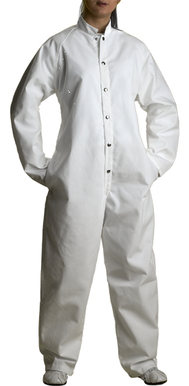 Snap Front Coveralls (White) - XL