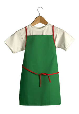 Kiddie Apron (Green / Red trim)