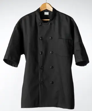 Men's Short Sleeve Chef Coat (Black)